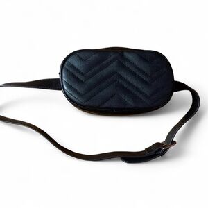 Black Quilted Belt Bag